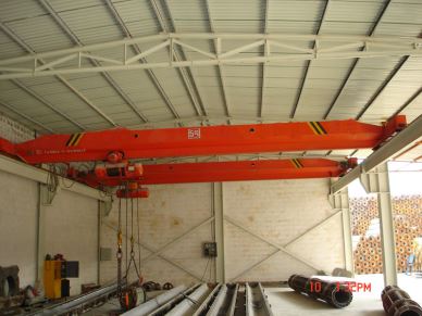 10ton Single Girder Ofan Crane Með Electric Hoist